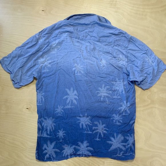 Saddlebred Hawaiian Button Up Shirt Size M Palm Tree Print Summer Linen - Picture 5 of 5